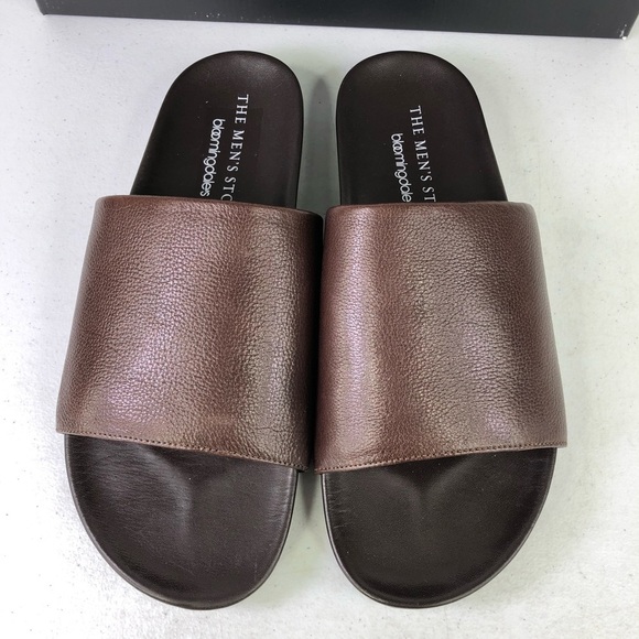 The Men’s Store Bloomingdales Smith Slide Brown Sandals - Picture 5 of 9